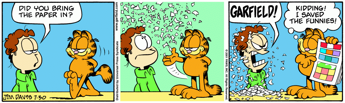 Garfield, July 30, 2001