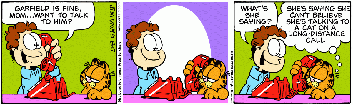 Garfield, August 17, 2001