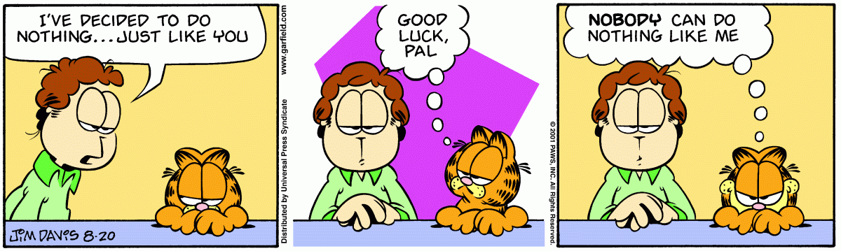 Garfield, August 20, 2001