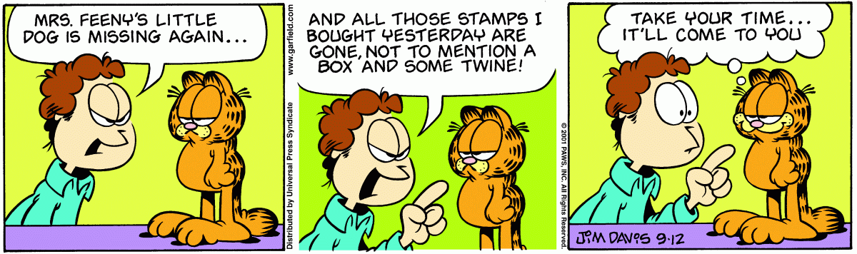 Garfield, September 12, 2001