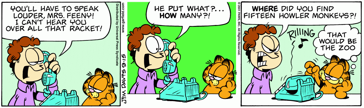 Garfield, September 15, 2001