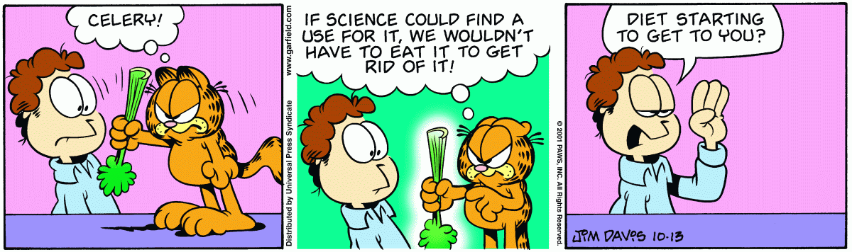 Garfield comic strip for Saturday, October 13, 2001