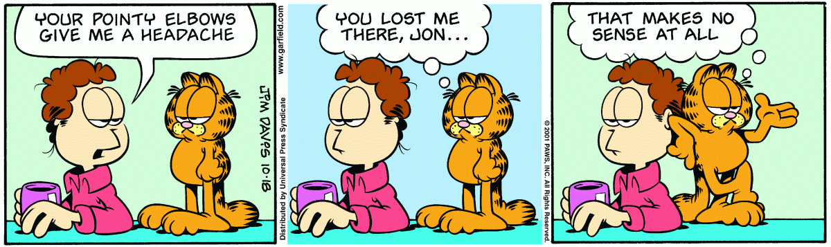 Garfield comic strip for Thursday, October 18, 2001