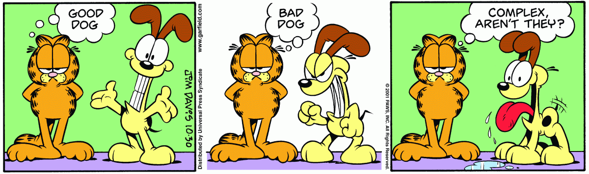 Garfield comic strip for Tuesday, October 30, 2001