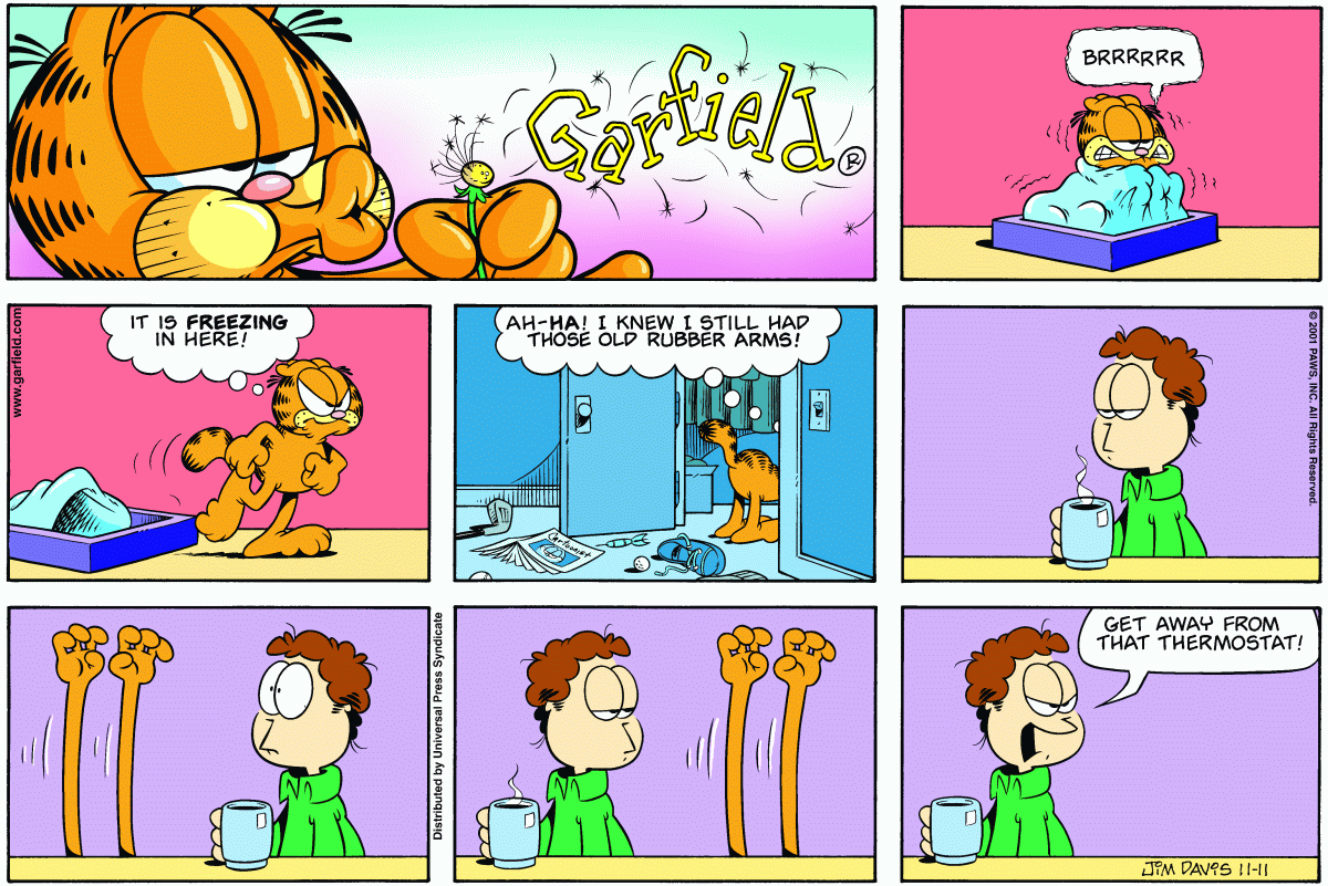 Garfield comic strip for Sunday, November 11, 2001