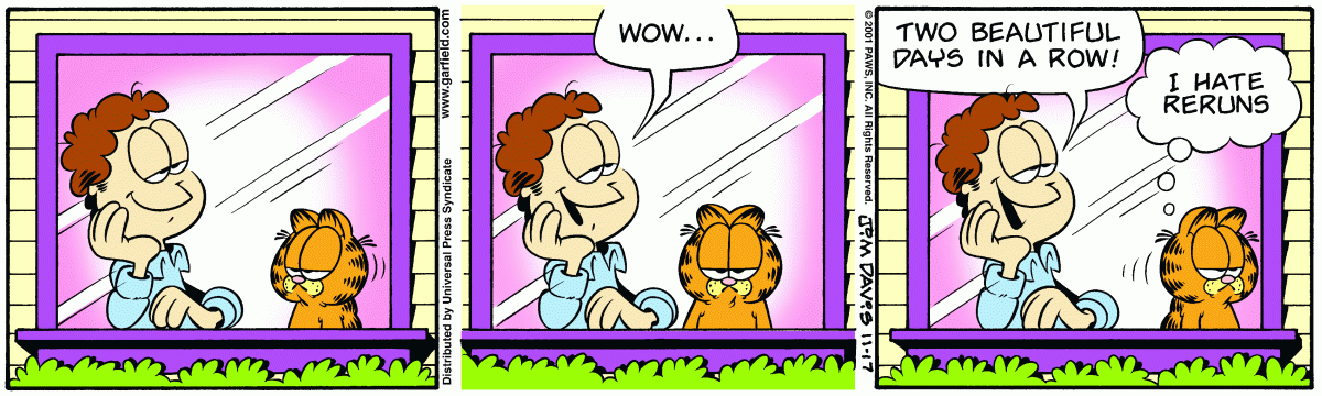 Garfield comic strip for Saturday, November 17, 2001