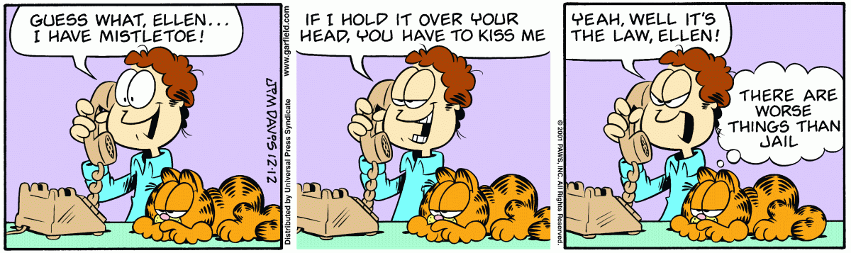 Garfield comic strip for Wednesday, December 12, 2001