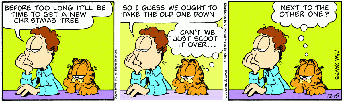 Garfield comic strip for Saturday, December 15, 2001