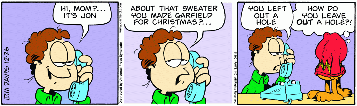 Garfield, December 26, 2001