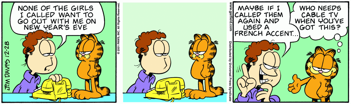 Garfield, December 28, 2001