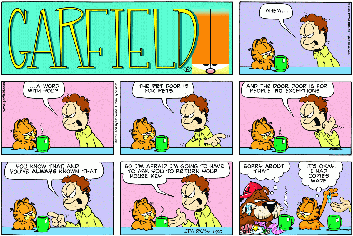 Garfield, January 20, 2002