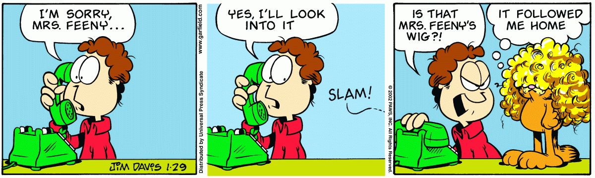 Garfield, January 29, 2002