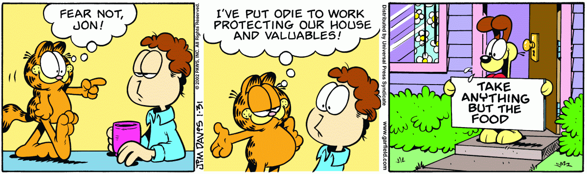 Garfield, January 31, 2002