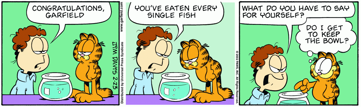 Garfield, February 23, 2002