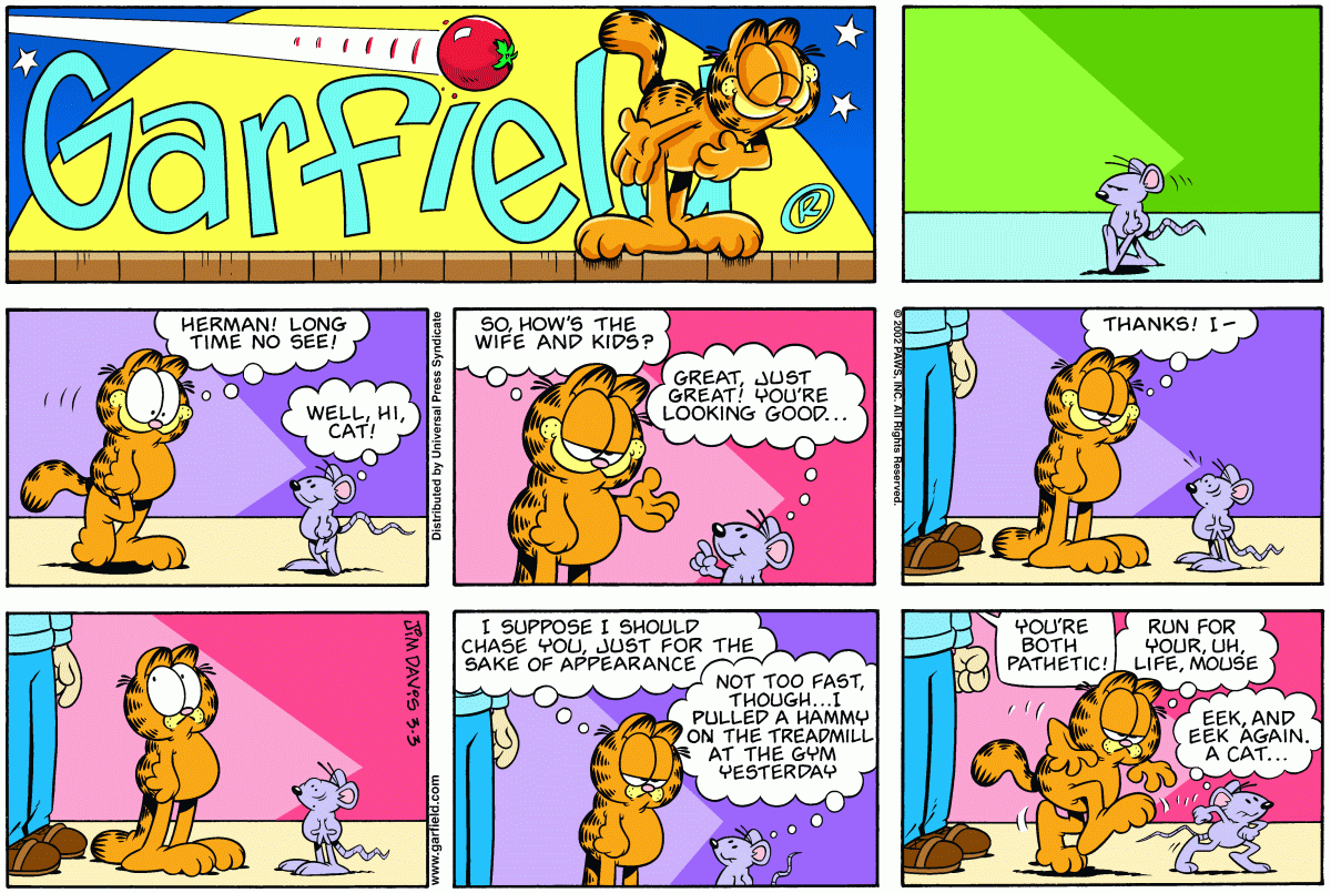 Garfield comic strip for Sunday, March 3, 2002