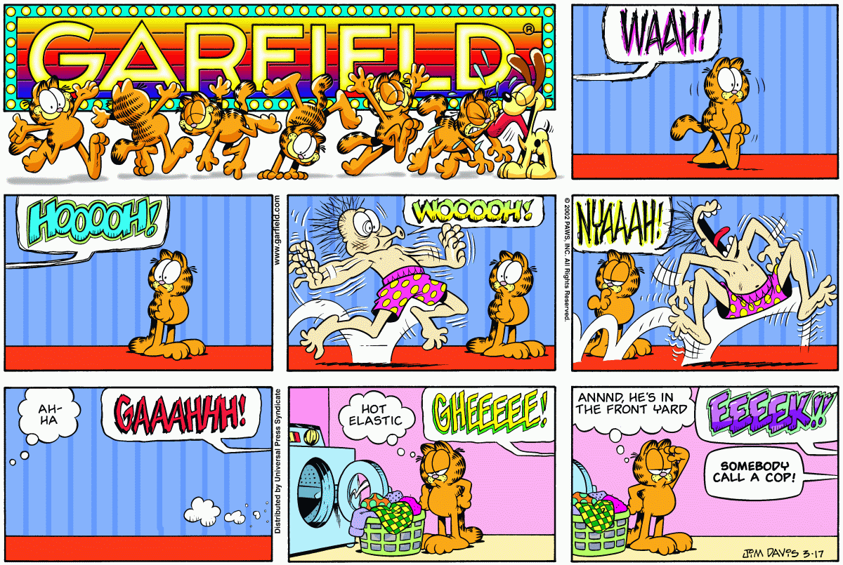 Garfield comic strip for Sunday, March 17, 2002