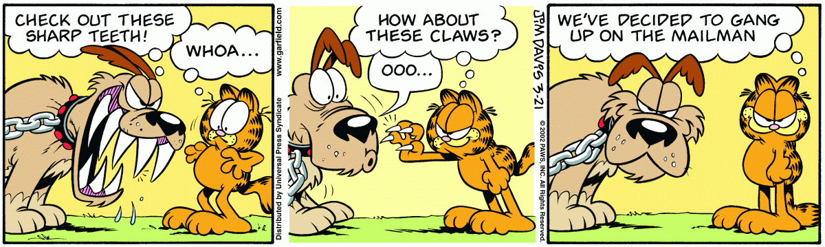 Garfield comic strip for Thursday, March 21, 2002