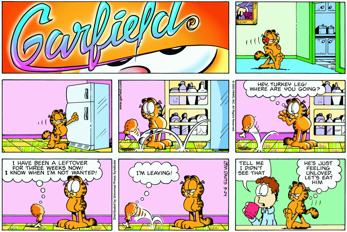 Garfield comic strip for Sunday, March 24, 2002