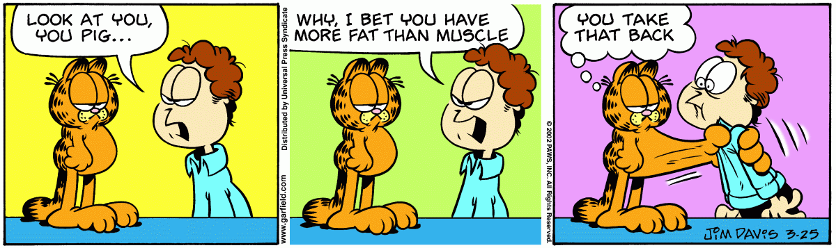 Garfield comic strip for Monday, March 25, 2002