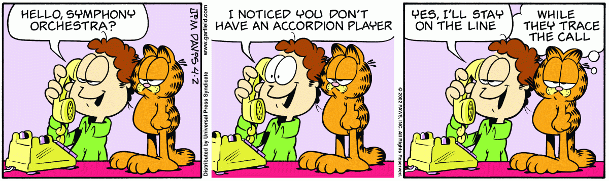 Garfield, April 2, 2002