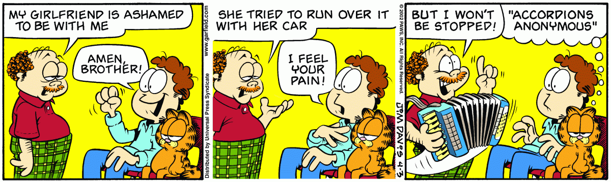 Garfield, April 3, 2002