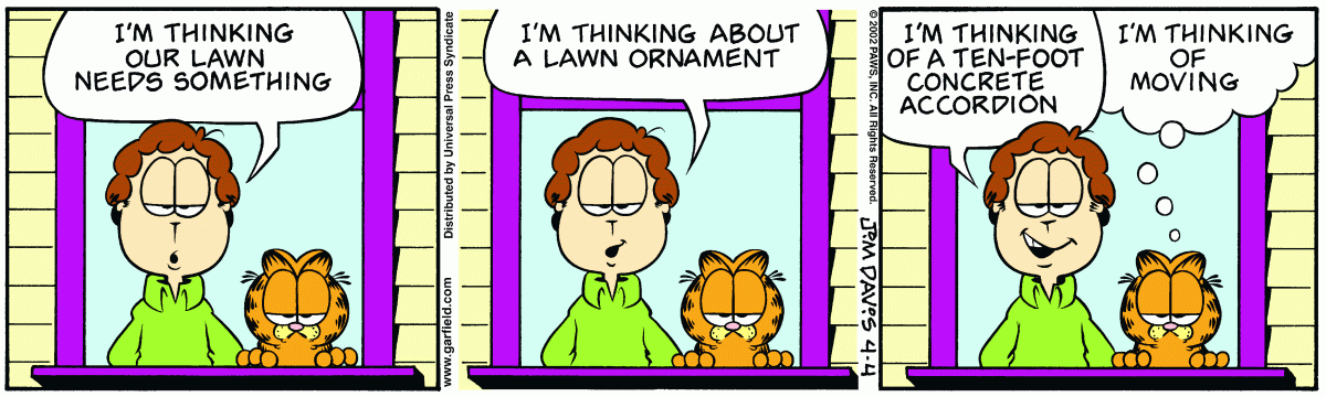 Garfield, April 4, 2002