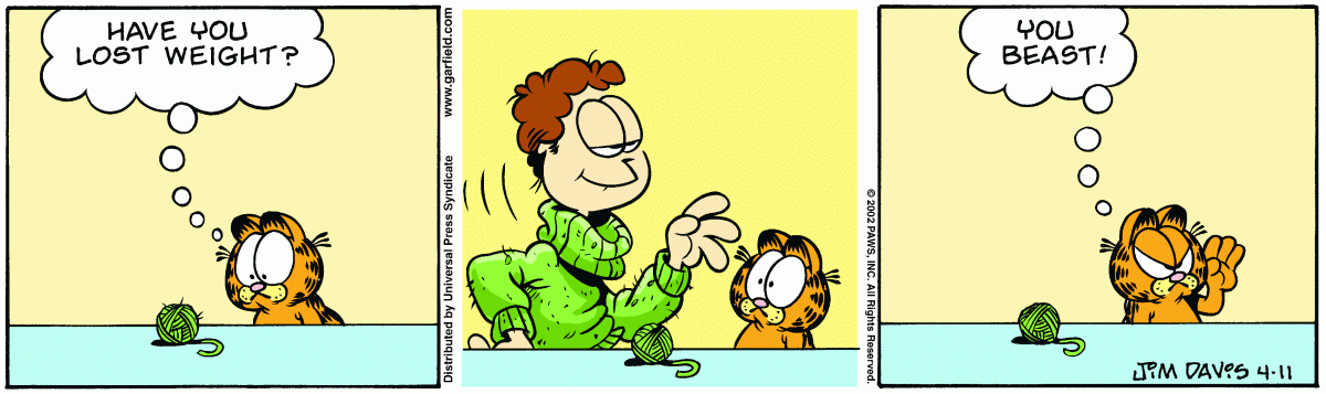 Garfield comic strip for Thursday, April 11, 2002