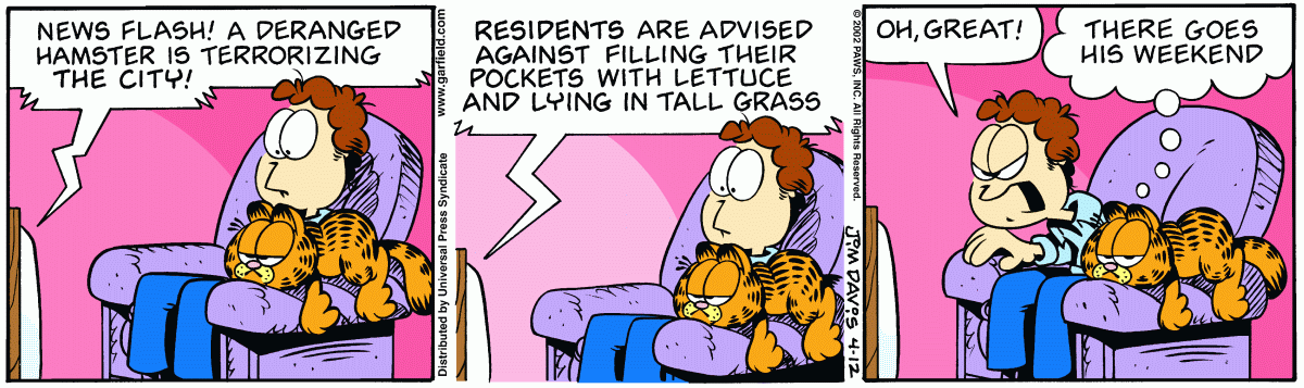 Garfield comic strip for Friday, April 12, 2002