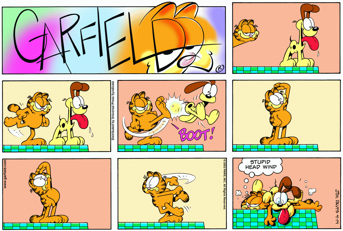 Garfield comic strip for Sunday, April 14, 2002