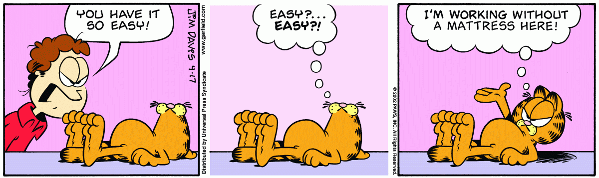 Garfield comic strip for Wednesday, April 17, 2002