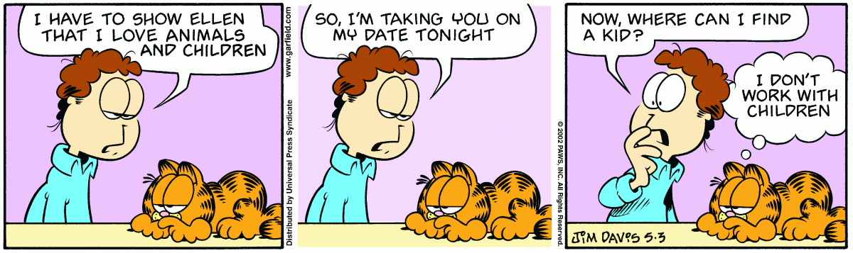 Garfield comic strip for Friday, May 3, 2002