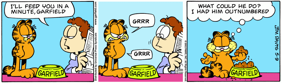 Garfield comic strip for Thursday, May 9, 2002