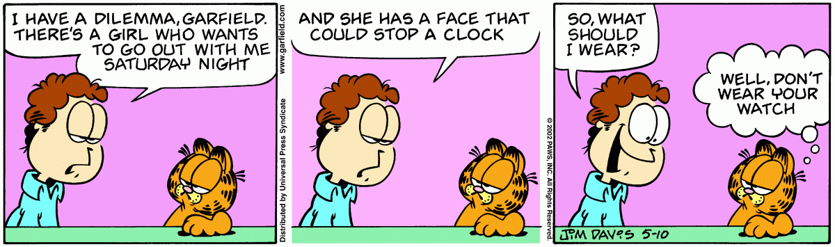 Garfield comic strip for Friday, May 10, 2002