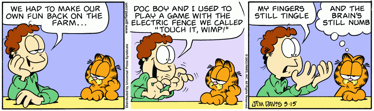 Garfield comic strip for Wednesday, May 15, 2002