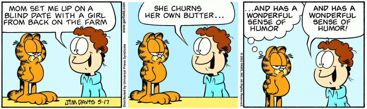 Garfield comic strip for Friday, May 17, 2002