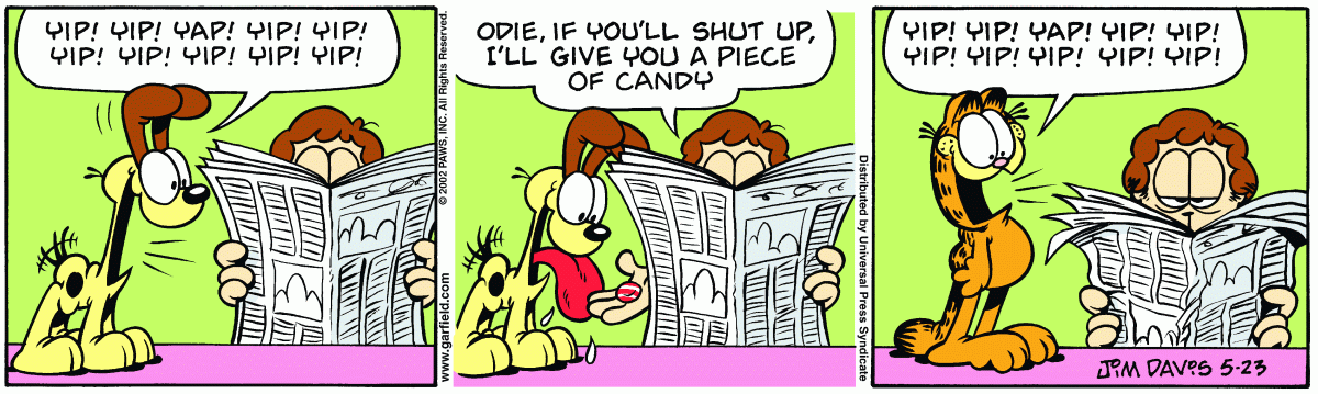 Garfield comic strip for Thursday, May 23, 2002