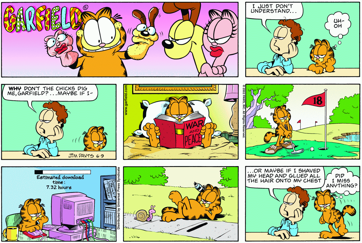 Garfield comic strip for Sunday, June 9, 2002