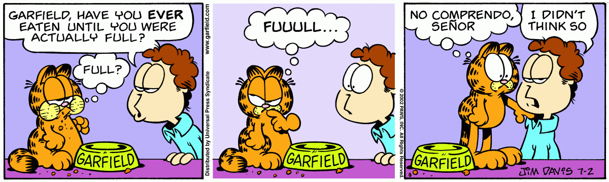 Garfield, July 2, 2002