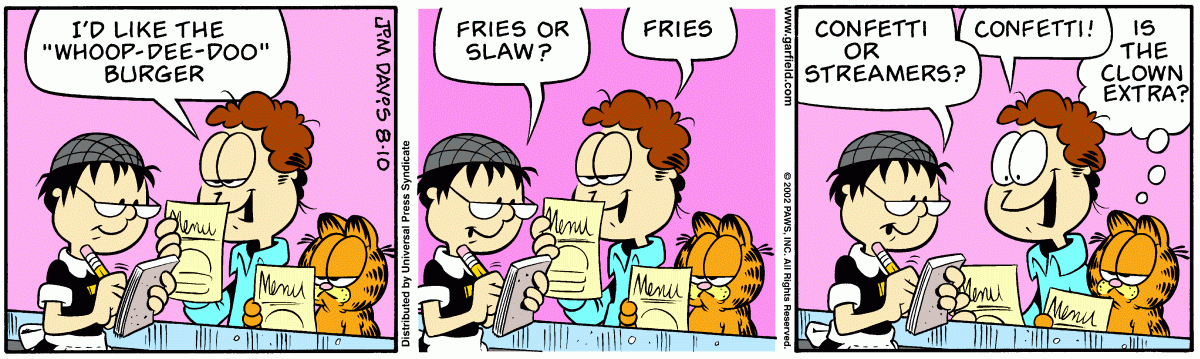 Garfield, August 10, 2002