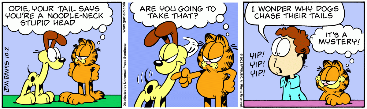 Garfield comic strip for Wednesday, October 2, 2002