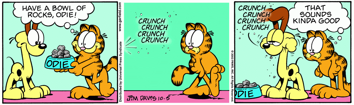Garfield comic strip for Saturday, October 5, 2002