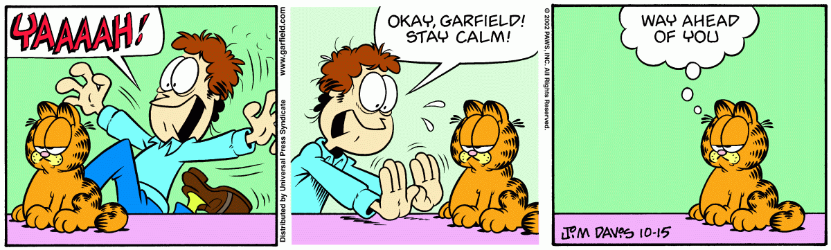 Garfield comic strip for Tuesday, October 15, 2002