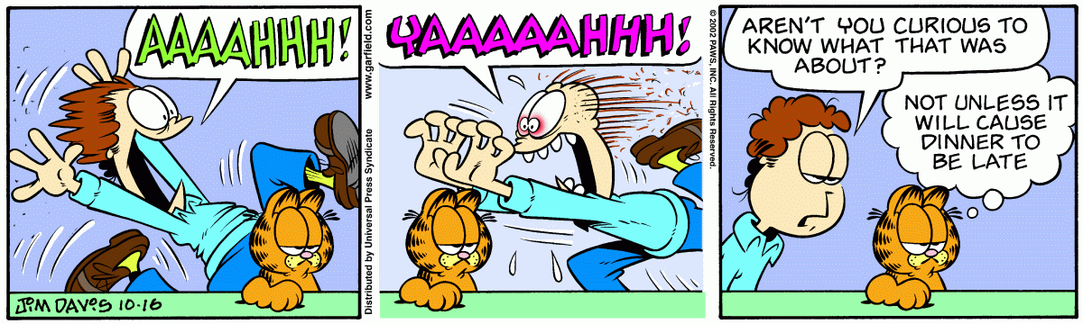 Garfield comic strip for Wednesday, October 16, 2002
