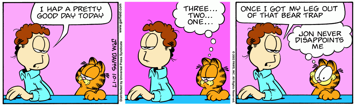 Garfield comic strip for Thursday, October 17, 2002