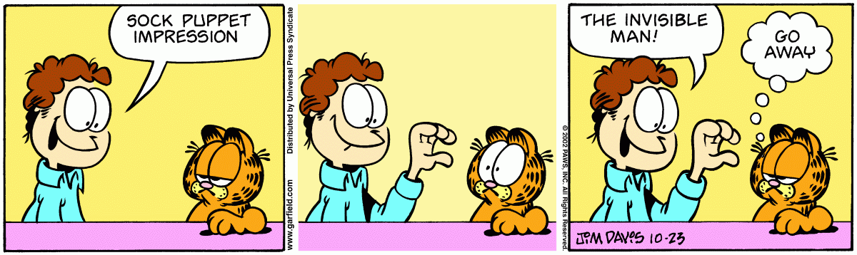 Garfield comic strip for Wednesday, October 23, 2002