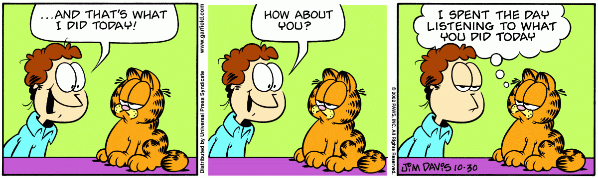 Garfield comic strip for Wednesday, October 30, 2002