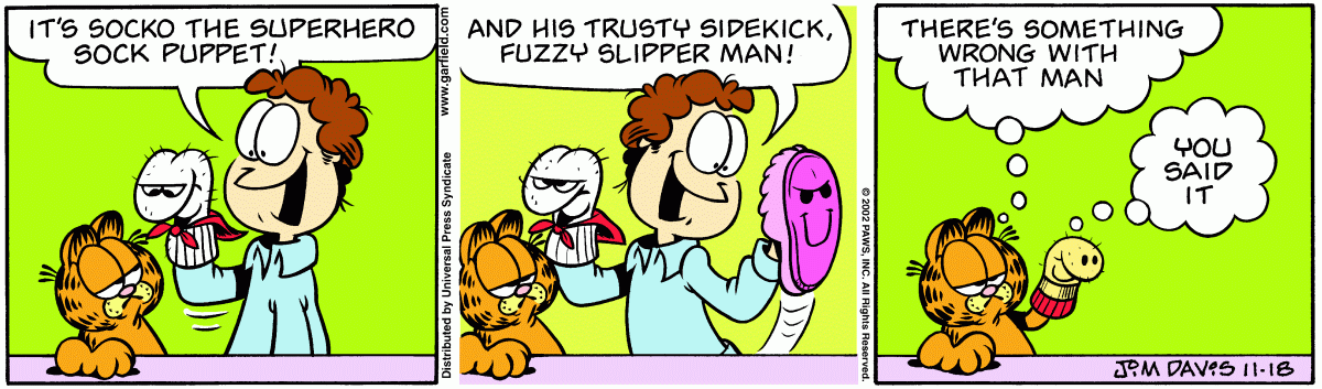Garfield comic strip for Monday, November 18, 2002