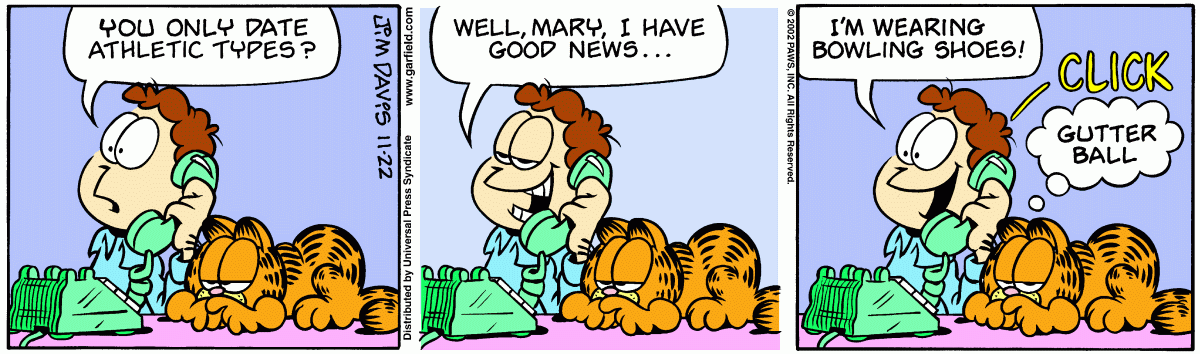 Garfield comic strip for Friday, November 22, 2002