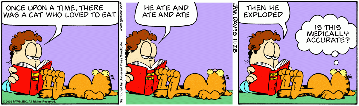 Garfield comic strip for Thursday, November 28, 2002