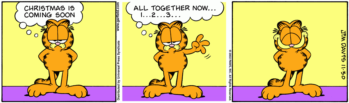 Garfield comic strip for Saturday, November 30, 2002